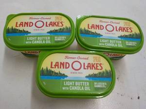 3 - 24 oz Frozen Tubs Land O Lakes Light Butter with Canola Oil