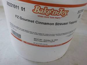 B Bake N Joy EZ Gourmet Cinnamon Streusel Topping Frozen 12 lb. Pail Best By 10102023