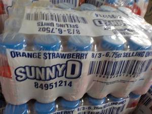 24 Pack Sunny D Orange Strawberry 6.75 oz Bottles