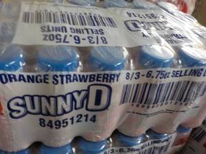 24 Pack Sunny D Orange Strawberry 6.75 oz Bottles