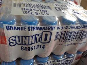 24 Pack Sunny D Orange Strawberry 6.75 oz Bottles