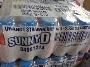 24 Pack Sunny D Orange Strawberry 6.75 oz Bottles