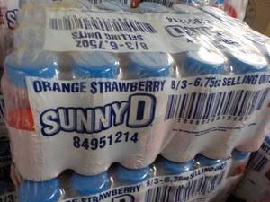 24 Pack Sunny D Orange Strawberry 6.75 oz Bottles