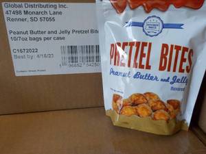 10 - 7 oz Bags Pretzel Bites Peanut Butter and Jelly Flavored Best By 04162023