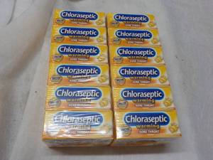 12 boxes Chlo aseptic Warming Sore Throat Lozenges