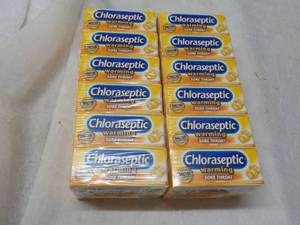 12 boxes Chlo aseptic Warming Sore Throat Lozenges