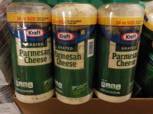 3 Kraft Grated Parmesan Cheese - 24 oz each