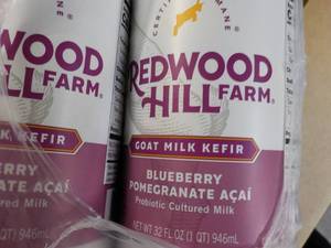 Redwood Hill Farm 6 x 32 oz Bottles Blueberry Pomegranate Acai Goat Milk Kefir