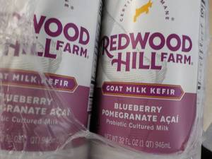 Redwood Hill Farm 6 x 32 oz Bottles Blueberry Pomegranate Acai Goat Milk Kefir