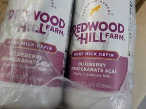 Redwood Hill Farm 6 x 32 oz Bottles Blueberry Pomegranate Acai Goat Milk Kefir