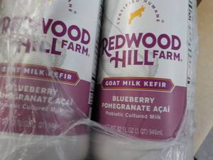 Redwood Hill Farm 6 x 32 oz Bottles Blueberry Pomegranate Acai Goat Milk Kefir