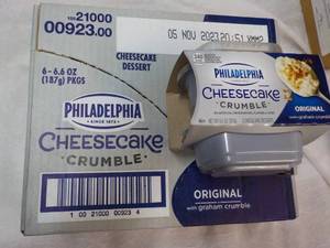 6 - 6 oz Philadelphia Cheesecake Crumble Best By 11052023