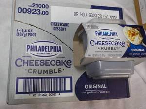 6 - 6 oz Philadelphia Cheesecake Crumble Best By 11052023