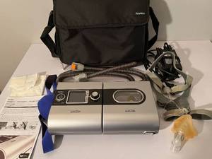 lot 13 image: MSRP $2500 ResMed S9 AutoSet EPR wH5i Humidifier CPAP and BiPAP Machine WITH Reservoir, Heated Hose, Travel Bag, Manual, SD CARD & Power Cord Plus New Filters - Excellent Working Condition 
