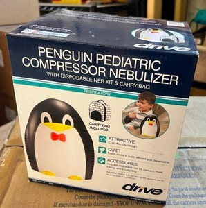 lot 18 image: MSRP $90 NEW In Box Drive Penguin Pediatric Compressor Nebulizer with Disposable Neb Kit & Carry Bag (Remember This Is For The Whole Kit)
