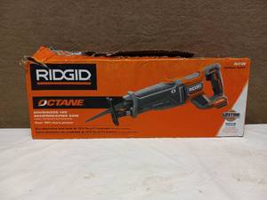 lot 14 image: NEW RIDGID 18V OCTANE BRUSHLESS RECIPROCATING SAW