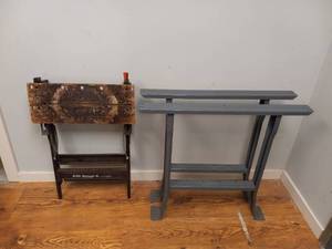lot 63 image: LYONS INDUSTRIAL WORK BENCH LEGS AND BLACK AND DECKER WORKMATE