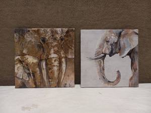 lot 85 image: CANVAS ELEPHANT WALL ART