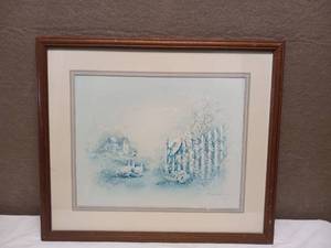 lot 89 image: COUNTRY COTTAGE FRAMED ART
