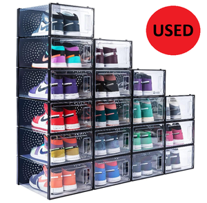 lot 523 image: AOHMPT 18 Pack Clear Shoe Organizer X Large - Black