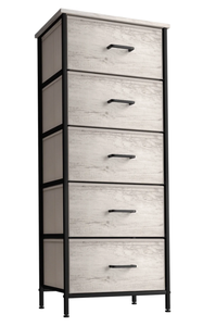 lot 525 image: Sorbus Dresser With 5 Faux Wood Drawers - Rustic Greige