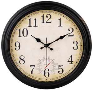 lot 535 image: 16 Inch Large Outdoor Wall Clock - Bronze