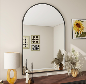 lot 541 image: BEAUTYPEAK 20x30 Arch Bathroom Mirror - Black