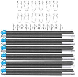 lot 551 image: Universal Trampoline Replacement Enclosure Poles with Clamp and Hardware