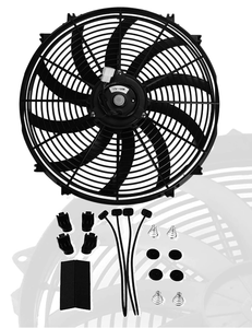 lot 553 image: 16 inch Universal Slim Fan Push Pull Electric Radiator Cooling 12V Mount Kit