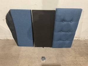 lot 102 image: PINPLUS 30 Inch Navy Blue Linen Folding Storage Ottoman Bench