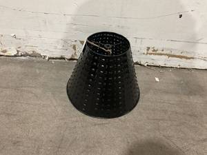 lot 105 image: Primitive Home Decors 12 inch and Punched Black Metal Lamp Shade