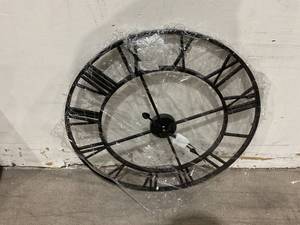 lot 141 image: LEIKE Large Modern Metal Wall Clock - Black