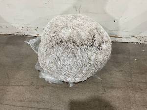 lot 157 image: AbunHeri Stuffed Snow Coffee Faux Fur Pouf Ottoman