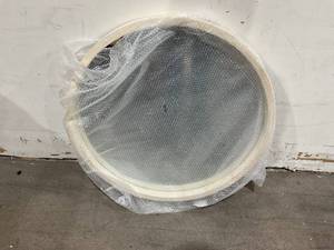lot 162 image: 23 Round Mirror - Whitewashed Frame