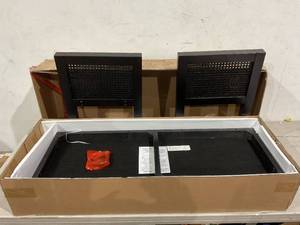 lot 204 image: Niccae Linen Upholstered Bedroom Bench - Black