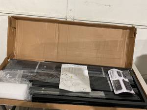 lot 308 image: Black Metal Platform Queen Size Bed Frame