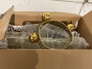 lot 27 image: EAMBRITE 48 70LT Pre-Lit Christmas Glittering Reindeer with Gold Jingle Bell and Twinkle Light
