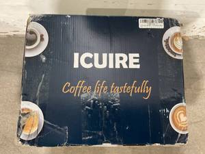 lot 198 image: ICUIRE Espresso Machine with Milk Frother - SilverBlack