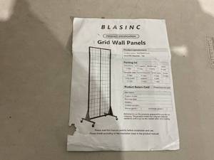 lot 68 image: Blasinc 3-Pack Black Movable Gridwall Panel Display Stand