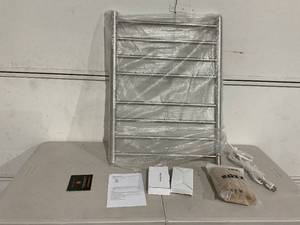lot 71 image: KEG Brushed Nickle Wall Mounted 8-Bar Towel Warmer