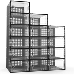 lot 287 image: SET OF 15 - Potahouse Shoe Storage Organizer - Black