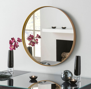 lot 343 image: Round Bathroom Mirror - Gold