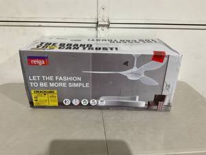lot 84 image: reiga 52 inch Modern Bright White Ceiling Fan with Dimmable Light