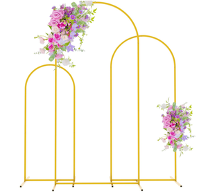lot 407 image: SET OF 3 - Gold Arch Backdrop Stands