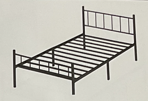 lot 423 image: 14 Metal Twin XL Bed Frame - Black