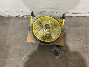 lot 454 image: LifeSmart 12-Inch Yellow Rechargeable Battery Powered Fan with Variable Speeds
