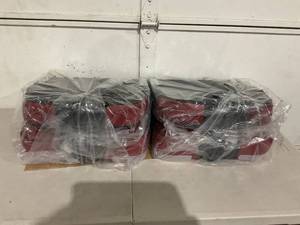 lot 96 image: Set of 2 Two Tone Red & Black Low Back Folding Boat Seat