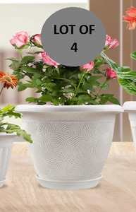 lot 448 image: LOT OF 4 - Plastic Flower Pots Planters for Indoor Plants