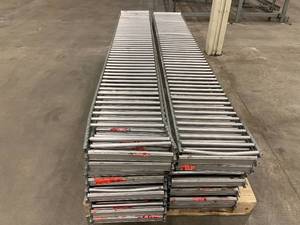 lot 50 image: Shelf Track Roller Conveyor. 14 wide rollers by 98 Long Quantity 32.