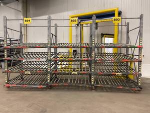 lot 55 image: Rolling Plastic Skate Wheel Flow Rack